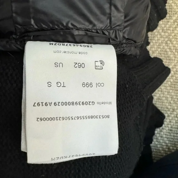 Moncler Women's Mixed Media Zip Cardigan - Size (Small) - Black - Picture 10 of 12